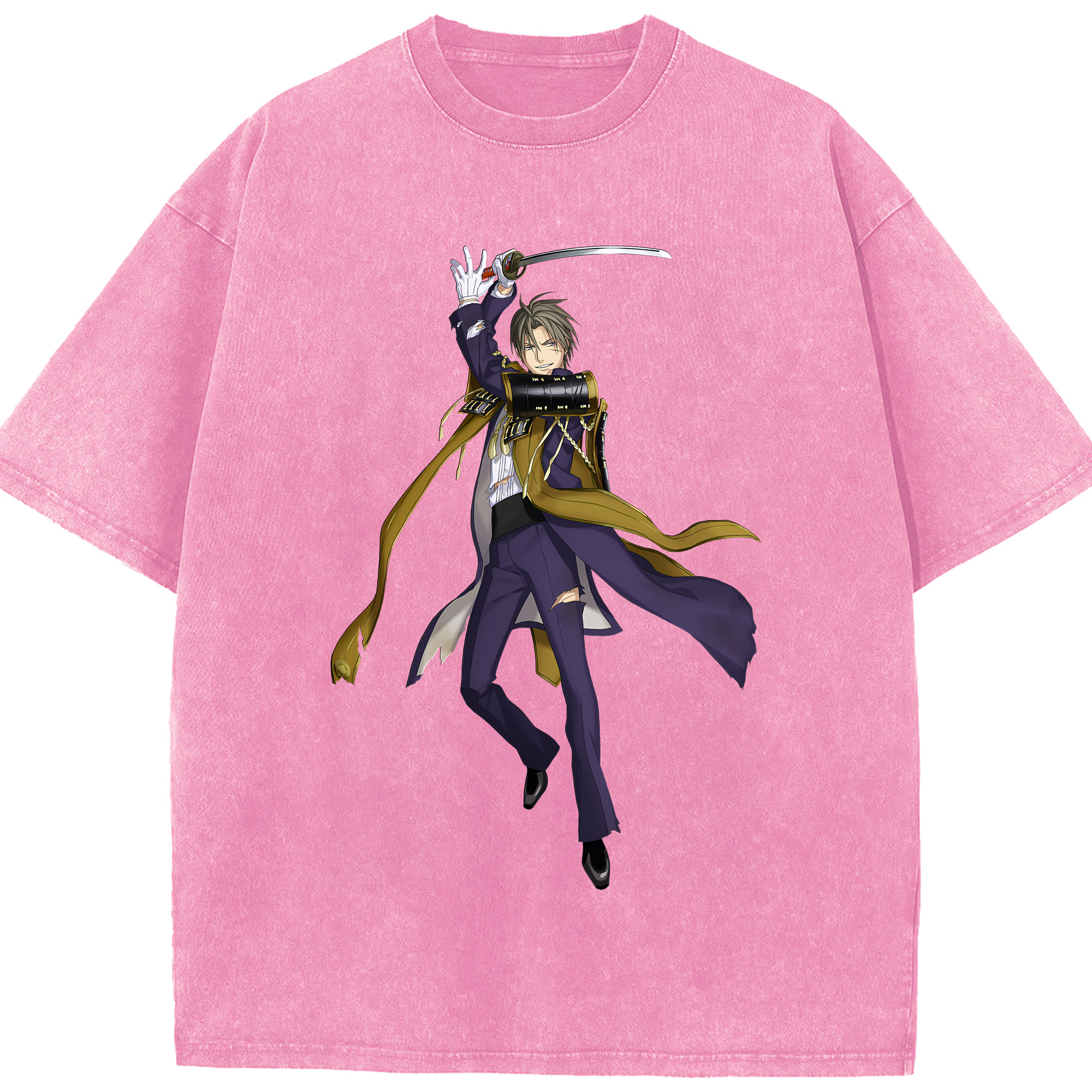 （画像用） 刀剣乱舞 Touken Ranbu 綿100% ヴィンテージ風 半袖Tシャツ（フロントプリント）